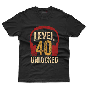 Perfect Level 40 Unlocked T-Shirt - 40th Birthday T-Shirt