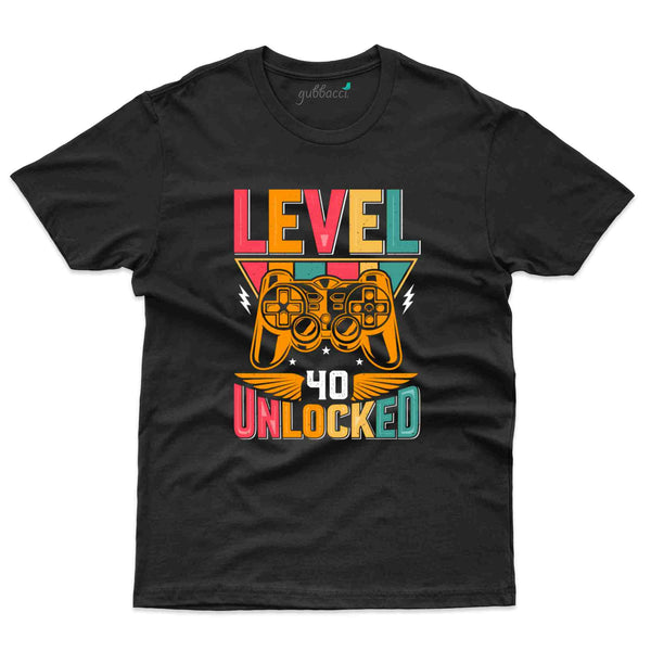 Level 40 Unlocked 9 T-Shirt - 40th Birthday Collection - Gubbacci