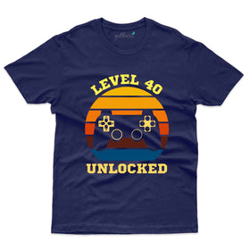 Level 40 Unlocked Design T-Shirt - 40th Birthday T-Shirt