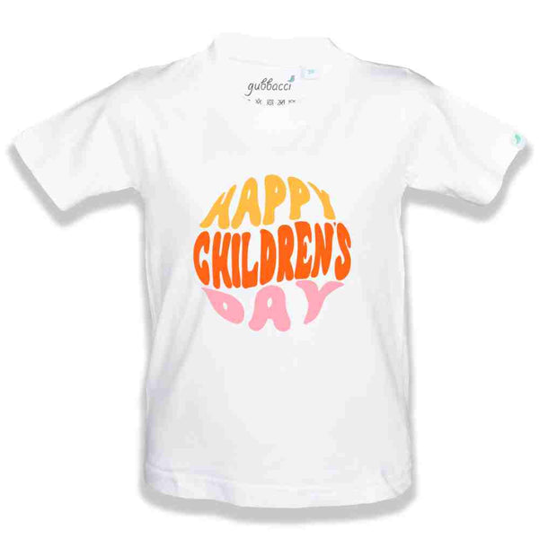 White Happy Children's Day Custom T-shirt