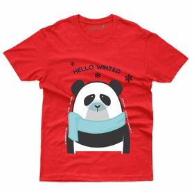 Hello Winter Panda T-Shirt - Panda T-Shirt Collection