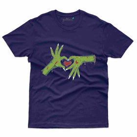 Cute Zombie Hand Heart T-shirt - Zombie Collection