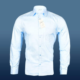 Full Sleeves Formal Blue Shirt