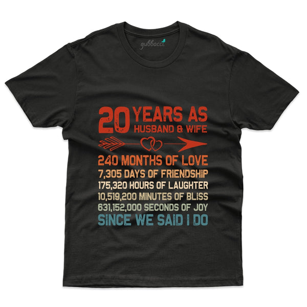 20 Years Husband & Wife T-Shirt - 20th Anniversary Collection - Gubbacci-India