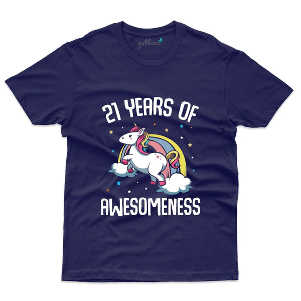 21 Years of Awesomeness  T-Shirt - 21st Birthday Collection - Gubbacci-India