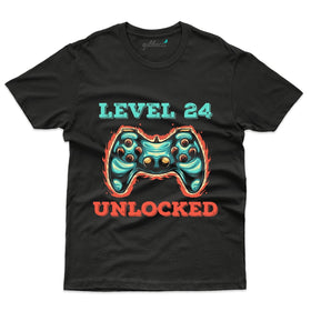 Level 24 Unlocked Gaming T-Shirt - 24th Birthday T-Shirt