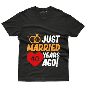 Black Just Married T-Shirt - 40th Anniversary Collection