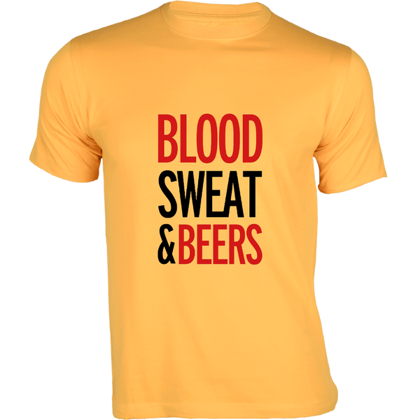 Gubbacci Apparel T-shirt XS Blood Sweat & Beers - For Fitness Enthusiasts - Gym T-shirt Design Buy Gym T-Shirt Design - Blood Sweat & Beers on T-Shirt
