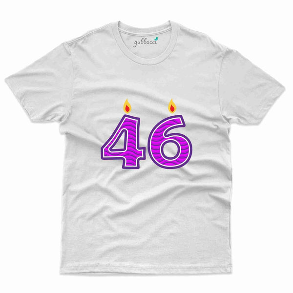 Candle 46 T-Shirt - 46th Birthday Collection - Gubbacci-India