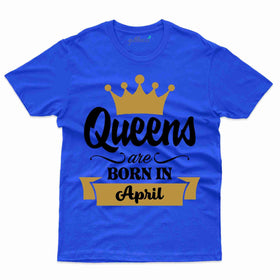 Crown Queen Born T-Shirt - April Birthday Collection
