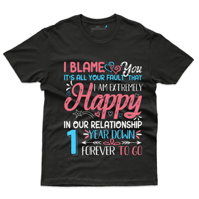 Happy in our Relationship T-Shirt - 1st Marriage Anniversary