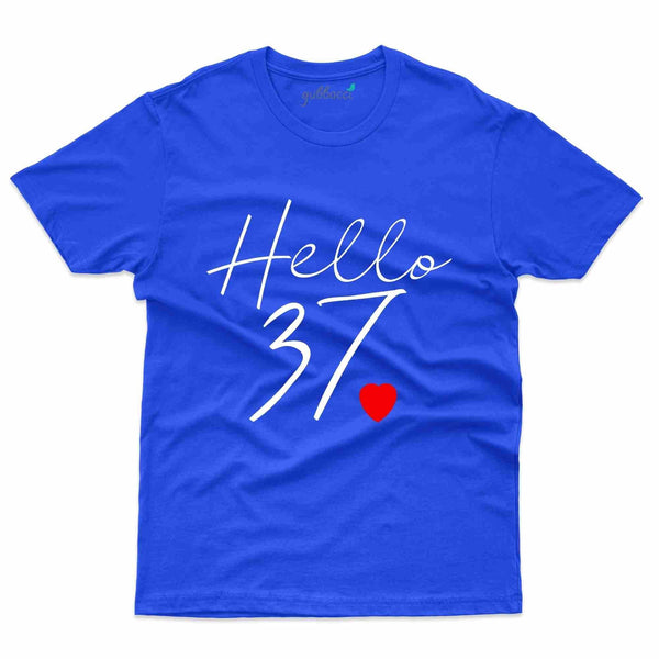 Hello 37 2 T-Shirt - 37th Birthday Collection - Gubbacci-India