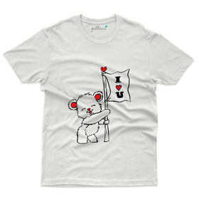 I Love You Teddy Flag T-Shirt - Valentine's Day Collection