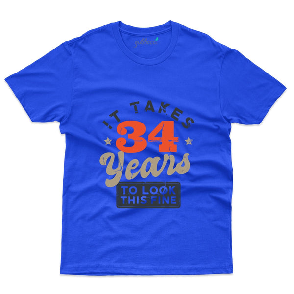 It Takes 34 Years 3 T-Shirt - 34th Birthday Collection - Gubbacci-India