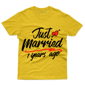 Just Married 1 Year Ago T-Shirt - 1st Marriage Anniversary