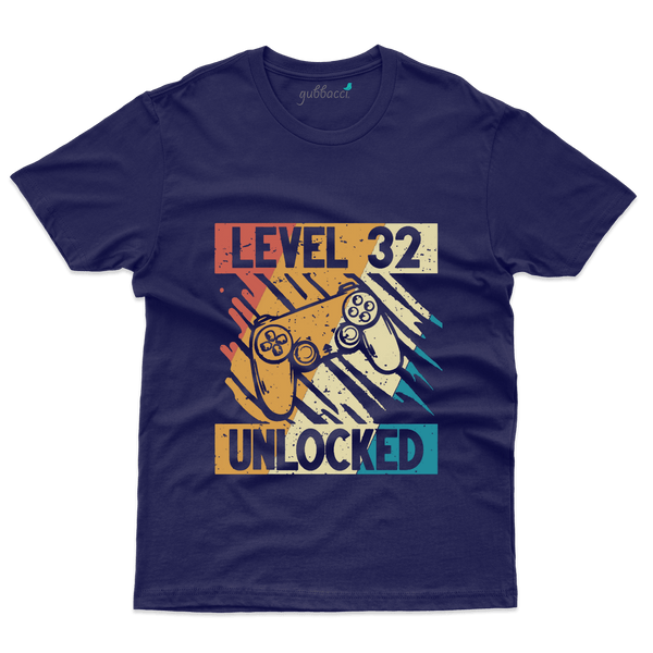 Level 32 Unlocked T-Shirt - 32th Birthday Collection - Gubbacci-India