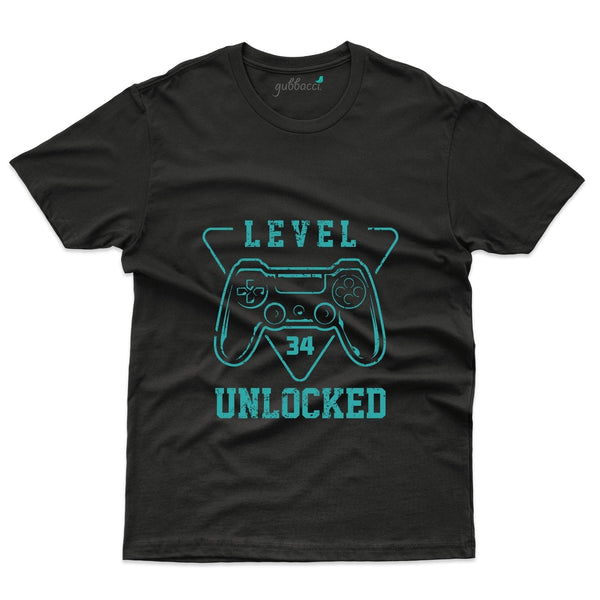 Level 34 Unlocked 7 T-Shirt - 34th Birthday Collection - Gubbacci-India