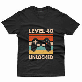 Level 40 Unlocked T-Shirt - 40th Birthday T-Shirt Collection
