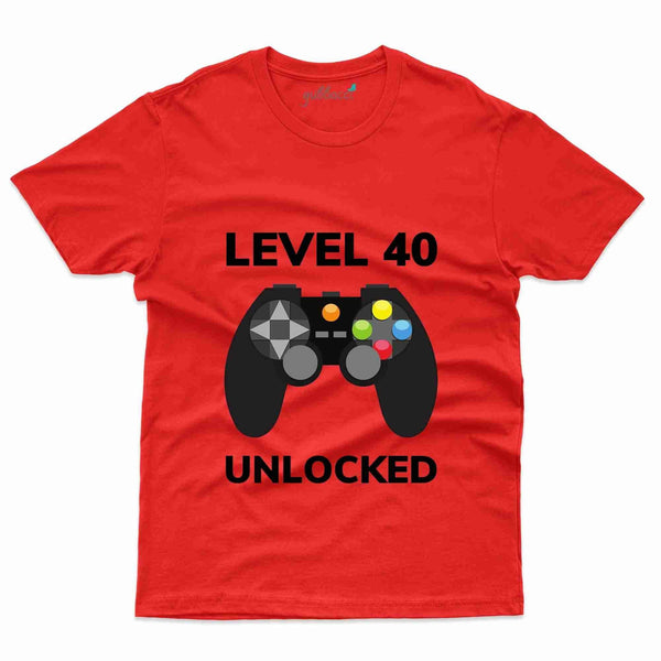 Level 40 Unlocked T-Shirt - 40th Birthday Collection - Gubbacci-India