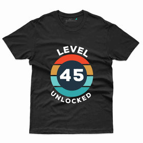 Best Unisex Level 45 Unlocked Tee - 45th Birthday T-Shirt