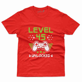 Level 45 Unlocked T-Shirt - 45th Birthday T-Shirt Collection