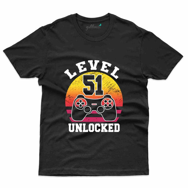 Level 51 Unlocked 2 T-Shirt - 51st Birthday Collection - Gubbacci-India