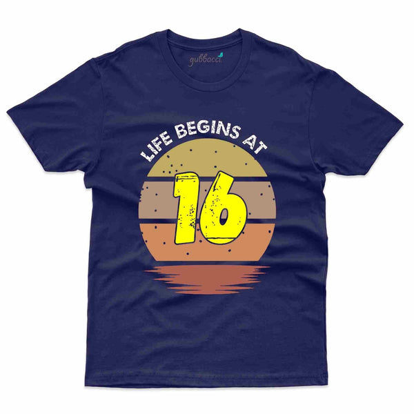Life Begins 16 T-Shirt - 16th Birthday Collection - Gubbacci