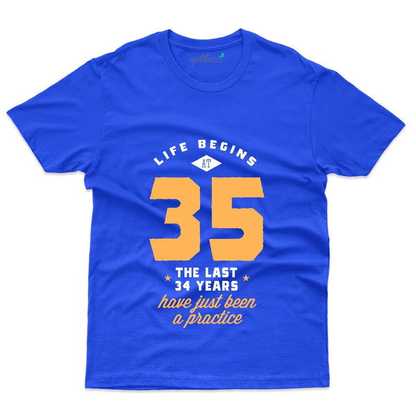 Life Begins At 35 T-Shirt - 35th Birthday Collection - Gubbacci-India