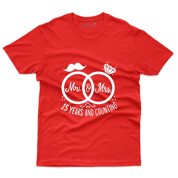 Mr&Mrs 15 Years And Counting T-Shirt - 15th Anniversary Collection - Gubbacci-India