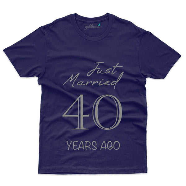 Navy Blue Just Married T-Shirt - 40th Anniversary Collection - Gubbacci-India