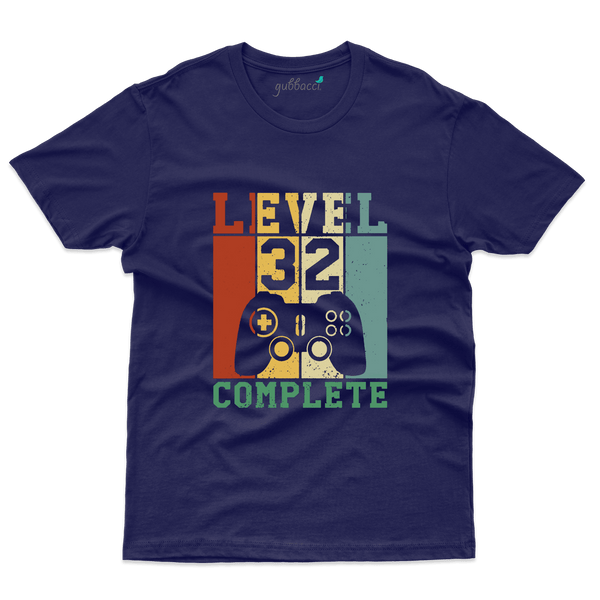 Navy Blue Level Complected T-Shirt - 32th Birthday Collection - Gubbacci-India