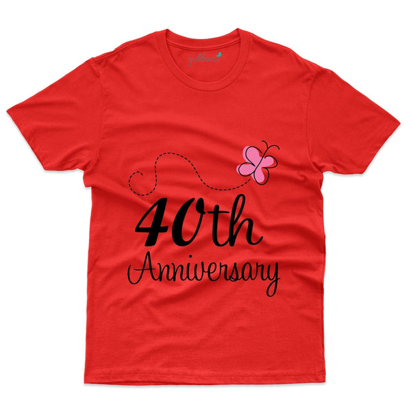 Red 40th Anniversary T-Shirt - 40th Anniversary Collection - Gubbacci-India
