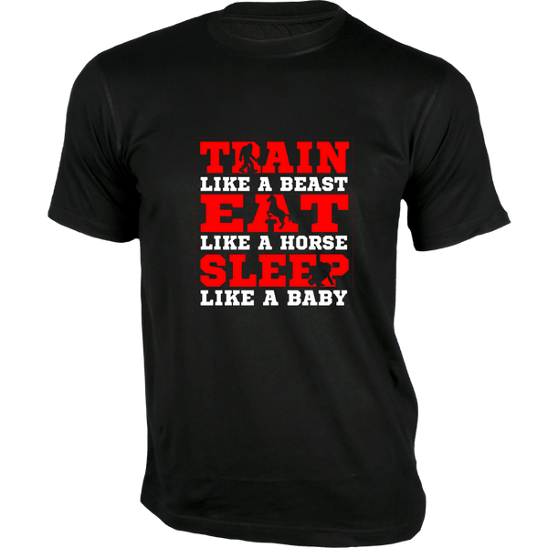Gubbacci Apparel T-shirt XS Train Like a Beast Eat like a Horse - Gym T-shirt Buy Gym T-Shirt -Train Like a Beast Eat like a Horse T-Shirt