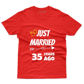 Unisex Just Married 35 Years Ago T-Shirt - 35th Anniversary Collection