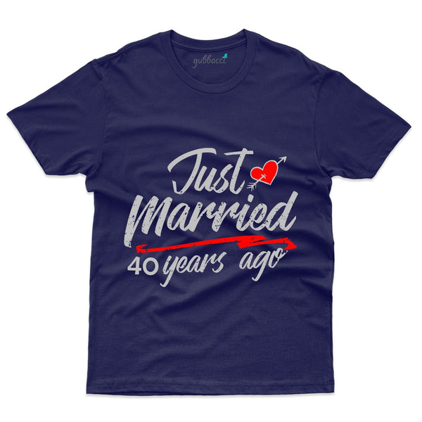 Unisex Just Married T-Shirt - 40th Anniversary Collection - Gubbacci-India