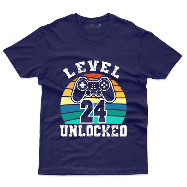 Unisex Level 24 Unlocked T-Shirt - 24th Birthday Collection - Gubbacci-India