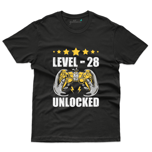 Unisex Level Unlocked 28 T-Shirts  -28 th Birthday Colllection - Gubbacci-India