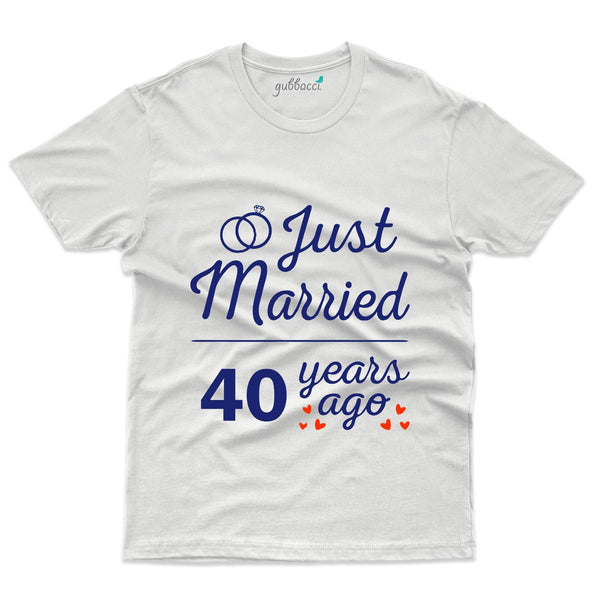 White Just Married T-Shirt - 40th Anniversary Collection - Gubbacci-India