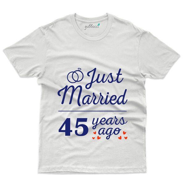 White Just Married T-Shirt - 45th Anniversary Collection - Gubbacci-India