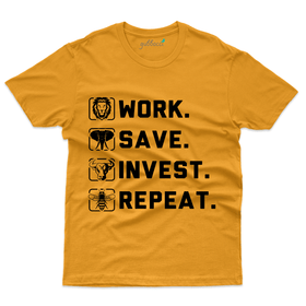 Work Save Invest Repeat T-Shirt - Stock Market Collection