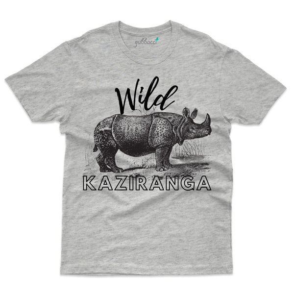 The One Horned Rhinoceros At Kaziranga National Park  T-Shirt - Wild Life T-Shirt Of India - Gubbacci-India