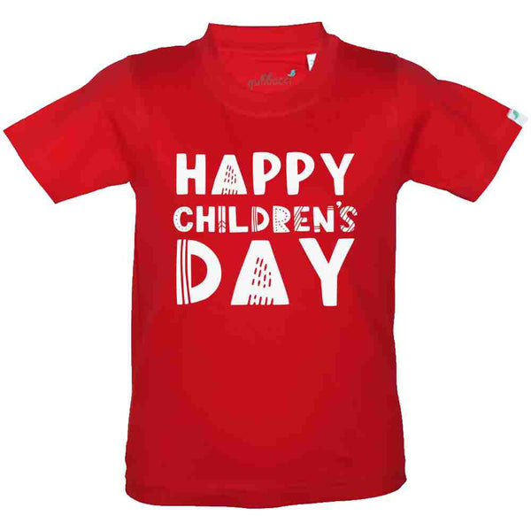 Red Happy Children's Day T-shirt
