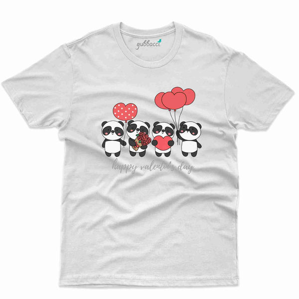 Cute Panda Design T-Shirt - Valentine Day T-Shirt