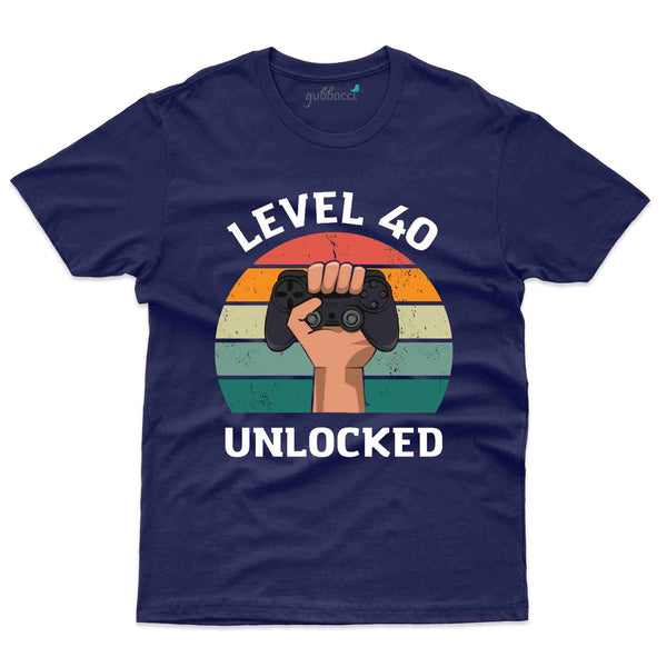 Level 40 Unlocked 15 T-Shirt - 40th Birthday Collection - Gubbacci