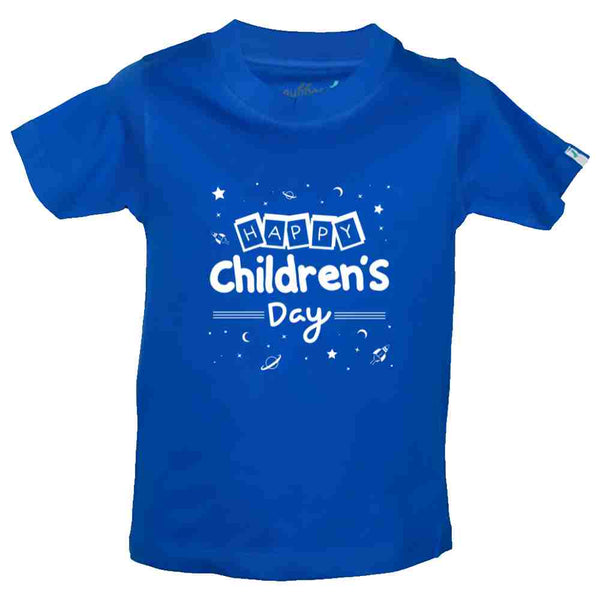 Dark Blue Happy Children's Day T-shirts