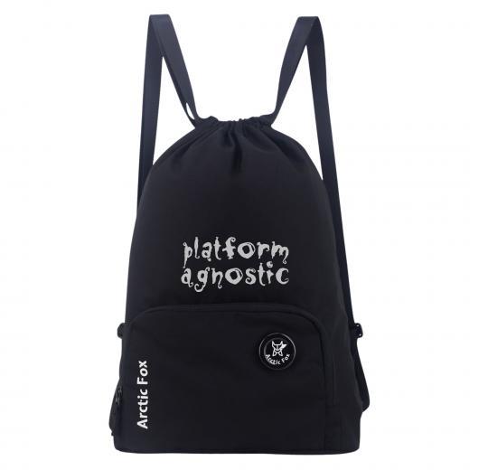 Custom Drawstring Black Backpack