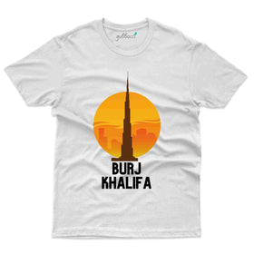Burj Khalifa Sunset Cityscape T-Shirt - Dubai Collection