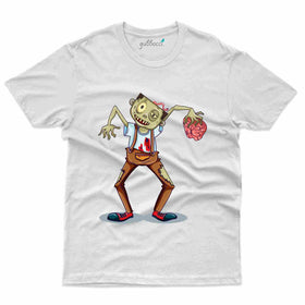 Zombie holding Brain T-shirt - Zombie Collection