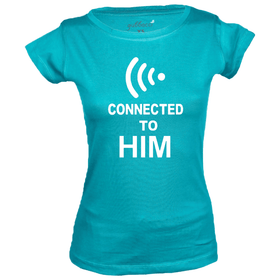 Connected to Him T-Shirt - Couple Design