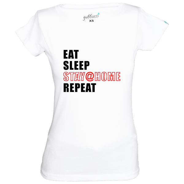 Gubbacci-India Boat Neck XS Eat Sleep Stay@Home Repeat